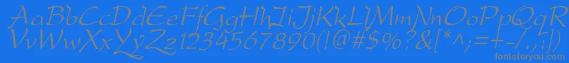 フォントdfdro  i – 青い背景に灰色の文字