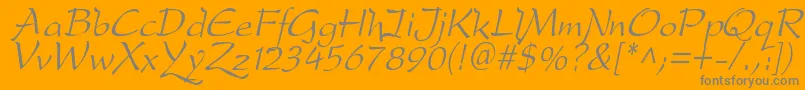 dfdro  i-Schriftart – Graue Schriften auf orangefarbenem Hintergrund