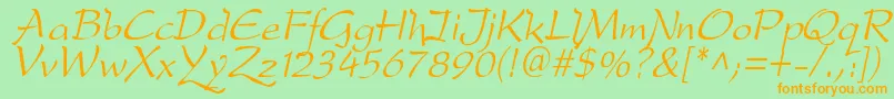 dfdro  i Font – Orange Fonts on Green Background