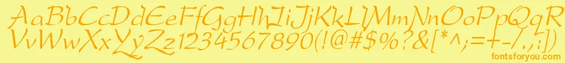 Fonte dfdro  i – fontes laranjas em um fundo amarelo