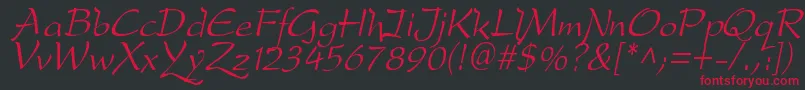 フォントdfdro  i – 黒い背景に赤い文字