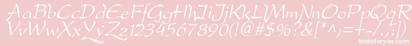 dfdro  i-Schriftart – Weiße Schriften auf rosa Hintergrund