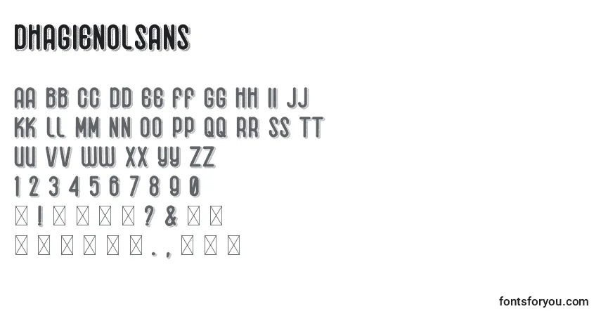 A fonte DhagienolSans – alfabeto, números, caracteres especiais