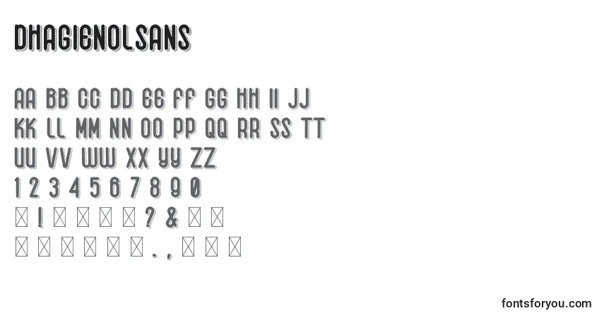 Fuente DhagienolSans - alfabeto, números, caracteres especiales