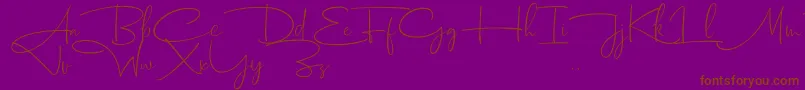 フォントDhanikans Signature 2 dafont – 紫色の背景に茶色のフォント