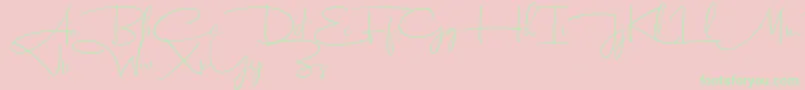 Dhanikans Signature 2 dafont-Schriftart – Grüne Schriften auf rosa Hintergrund