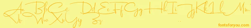 Dhanikans Signature 2 dafont Font – Orange Fonts on Yellow Background