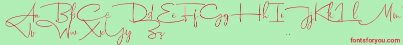 Dhanikans Signature 2 dafont-Schriftart – Rote Schriften auf grünem Hintergrund