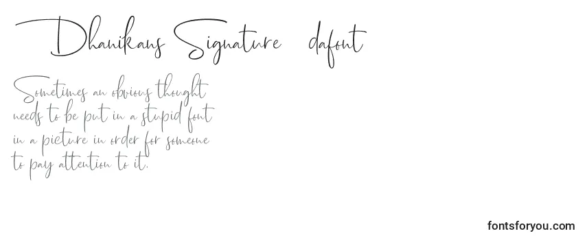 Dhanikans Signature 2 dafont -fontin tarkastelu