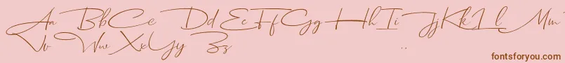 Dhanikans Signature Italic dafont Font – Brown Fonts on Pink Background