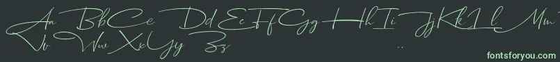 Dhanikans Signature Italic dafont Font – Green Fonts on Black Background