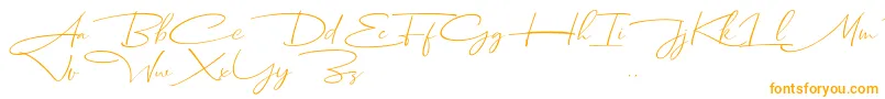 Dhanikans Signature Italic dafont-Schriftart – Orangefarbene Schriften