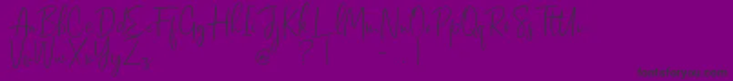 Dhanikans Signature regular-fontti – mustat fontit violetilla taustalla