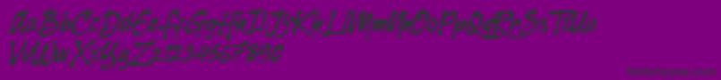Dharko Gilbert Font – Black Fonts on Purple Background