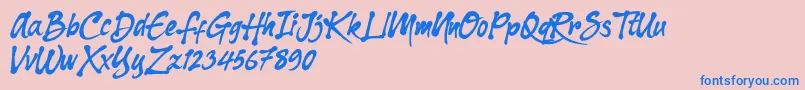 Dharko Gilbert Font – Blue Fonts on Pink Background