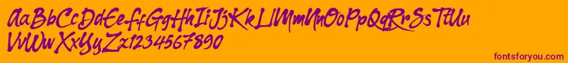Dharko Gilbert Font – Purple Fonts on Orange Background