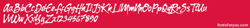 Dharko Gilbert Font – White Fonts on Red Background