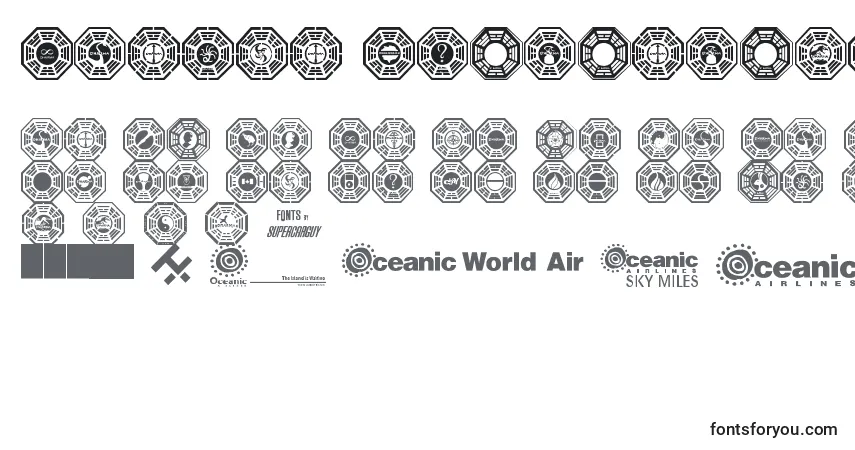 Fuente Dharma Initiative Logos - alfabeto, números, caracteres especiales