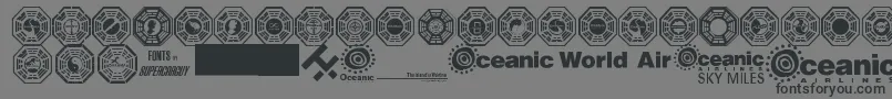 フォントDharma Initiative Logos – 黒い文字の灰色の背景