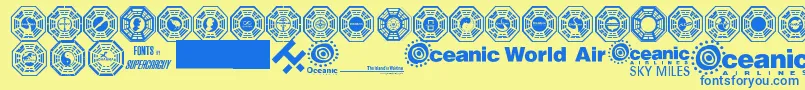 Więcej informacji o czcionce Dharma Initiative Logos Czcionka Dharma Initiative Logos – niebieskie czcionki na żółtym tle