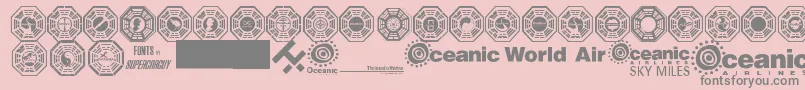 fuente Dharma Initiative Logos – Fuentes Grises Sobre Fondo Rosa
