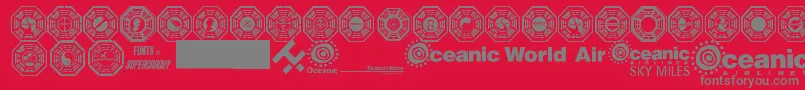 Dharma Initiative Logos Font – Gray Fonts on Red Background