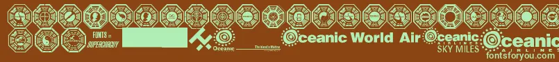 Czcionka Dharma Initiative Logos – zielone czcionki na brązowym tle