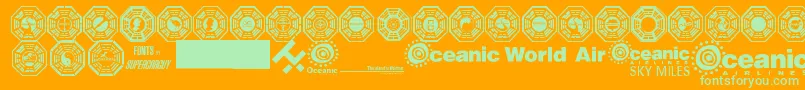 Dharma Initiative Logos Font – Green Fonts on Orange Background