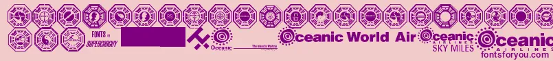 Dharma Initiative Logos Font – Purple Fonts on Pink Background