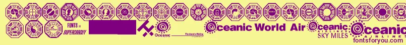 Police Dharma Initiative Logos – polices violettes sur fond jaune