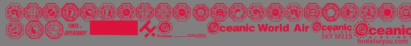 Czcionka Dharma Initiative Logos – czerwone czcionki na szarym tle