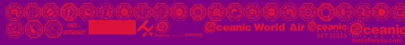 fuente Dharma Initiative Logos – Fuentes Rojas Sobre Fondo Morado