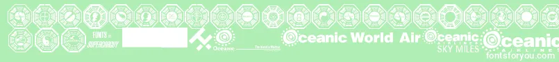 Шрифт Dharma Initiative Logos – белые шрифты на зелёном фоне