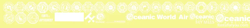 Dharma Initiative Logos Font – White Fonts on Yellow Background