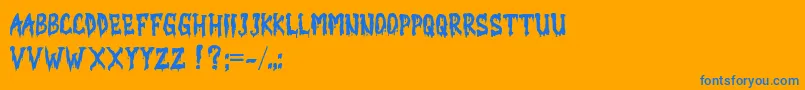 DHEMIT Font – Blue Fonts on Orange Background
