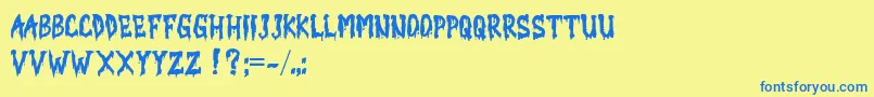 DHEMIT Font – Blue Fonts on Yellow Background