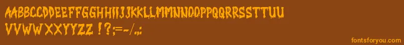 DHEMIT Font – Orange Fonts on Brown Background