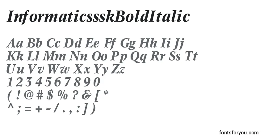 InformaticssskBoldItalic-fontti – aakkoset, numerot, erikoismerkit