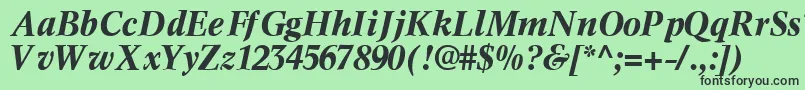 Шрифт InformaticssskBoldItalic – чёрные шрифты на зелёном фоне