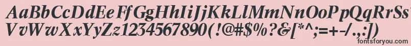 InformaticssskBoldItalic-fontti – mustat fontit vaaleanpunaisella taustalla