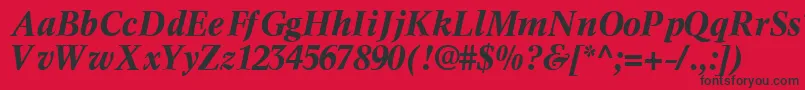 InformaticssskBoldItalic-Schriftart – Schwarze Schriften auf rotem Hintergrund