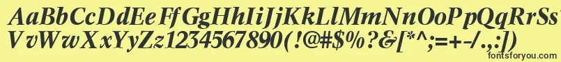 InformaticssskBoldItalic-fontti – mustat fontit keltaisella taustalla