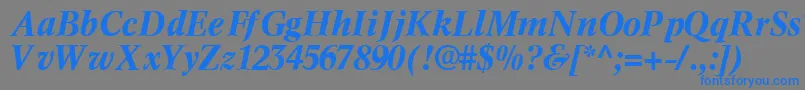 InformaticssskBoldItalic-Schriftart – Blaue Schriften auf grauem Hintergrund