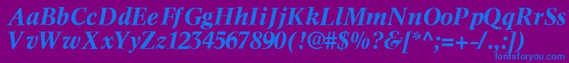 InformaticssskBoldItalic-fontti – siniset fontit violetilla taustalla
