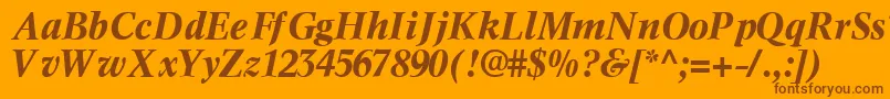 Шрифт InformaticssskBoldItalic – коричневые шрифты на оранжевом фоне