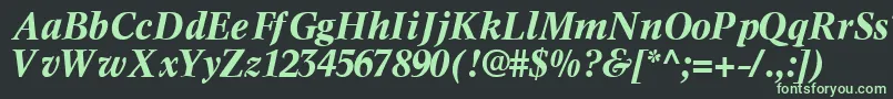 InformaticssskBoldItalic-fontti – vihreät fontit mustalla taustalla