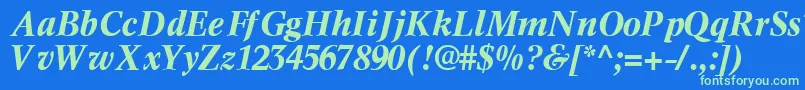 InformaticssskBoldItalic Font – Green Fonts on Blue Background