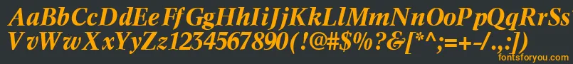 フォントInformaticssskBoldItalic – 黒い背景にオレンジの文字