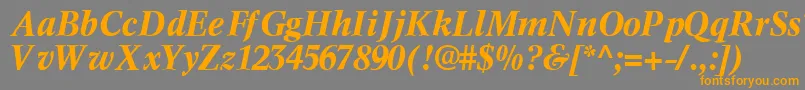 InformaticssskBoldItalic-fontti – oranssit fontit harmaalla taustalla
