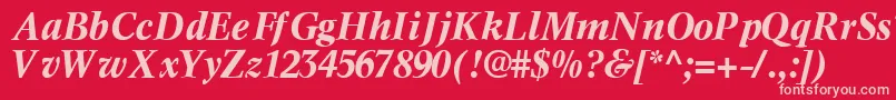Шрифт InformaticssskBoldItalic – розовые шрифты на красном фоне